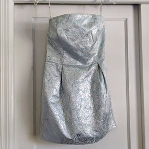Metallic Blue Strapless Dress - Forever 21